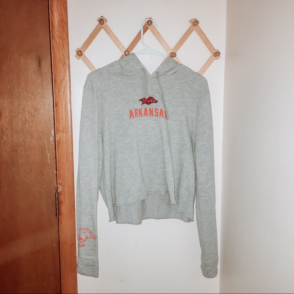 Pink crop hoodie